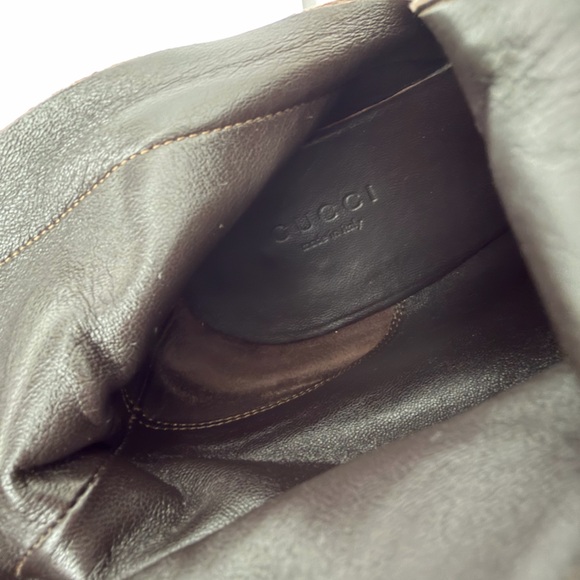 GUCCI || Vintage GG Canvas Knee High Heeled Boots Brown Monogram US 8.5 - Picture 12 of 16